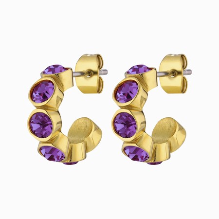 Dyrberg Kern Jenna Gold Earrings - Purple